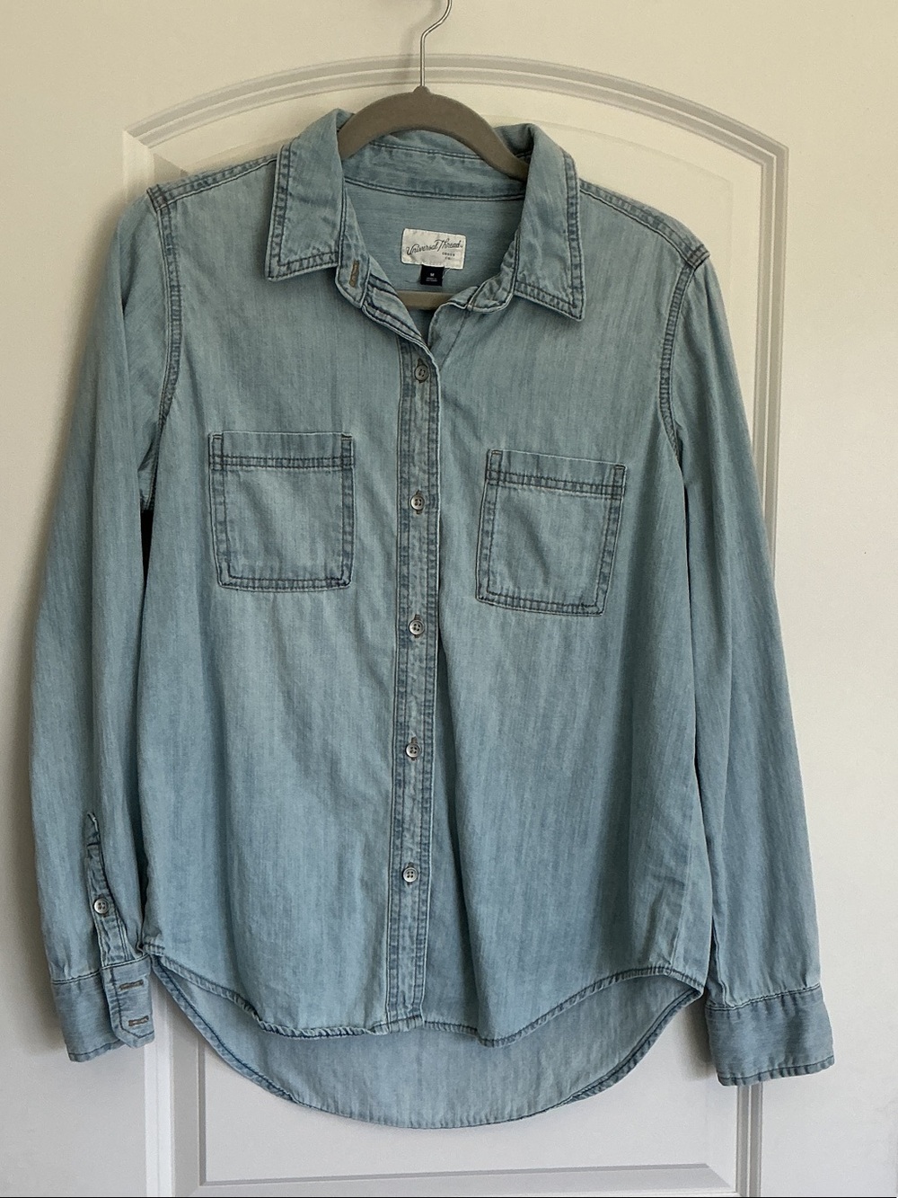 Universal Thread Light Wash Denim Button-Up Shirt